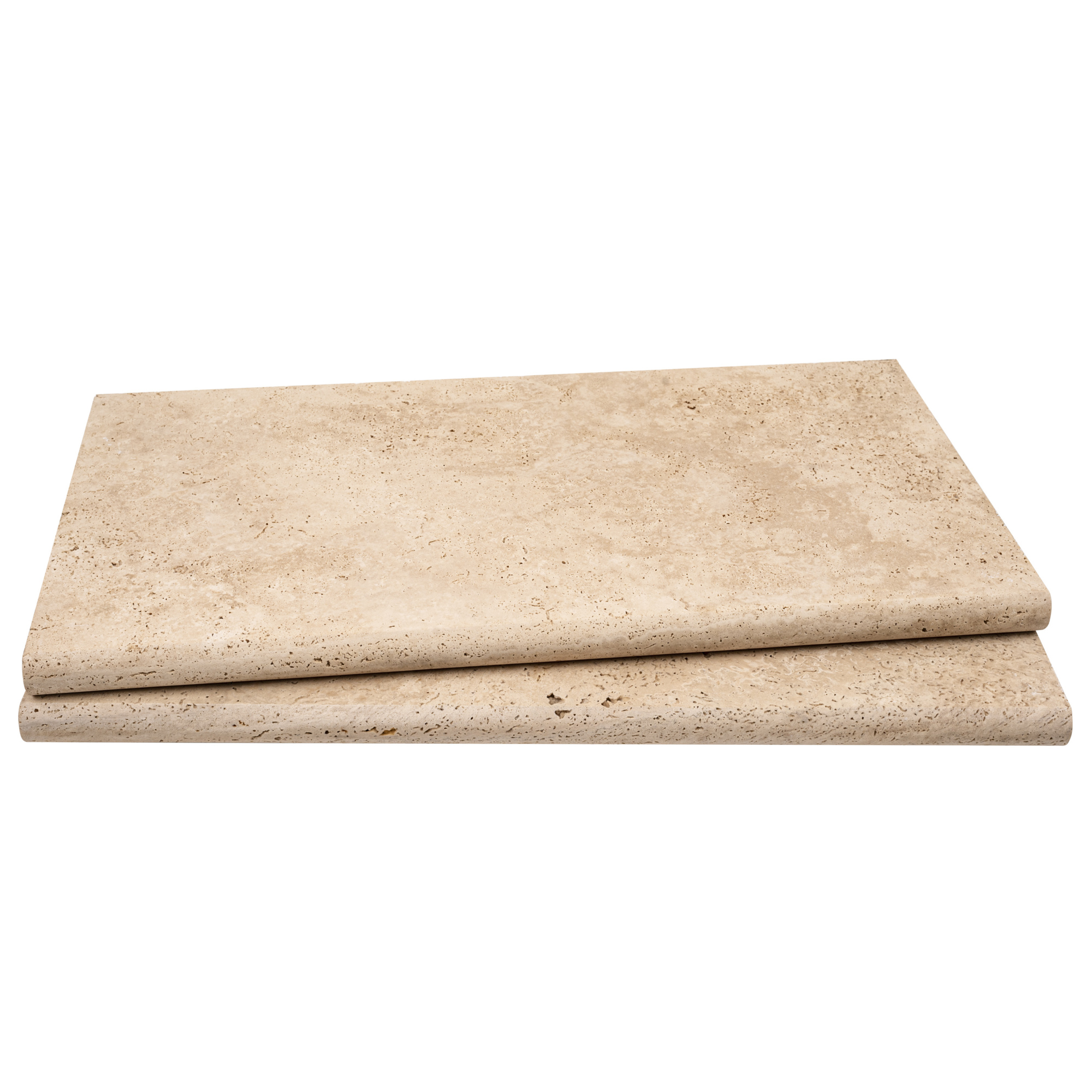 Ackland Marzana Cream Travertine Pool Coping — 12in. x 24in., Honed, Model# NTE-LSC-119